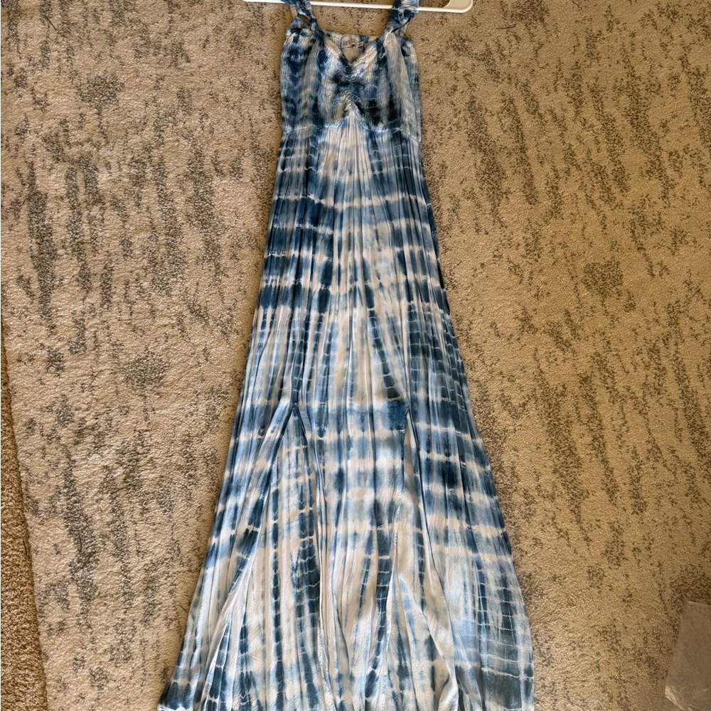 Tiare Hawaii Blue and White Tie-Dye Hollie Maxi Dress